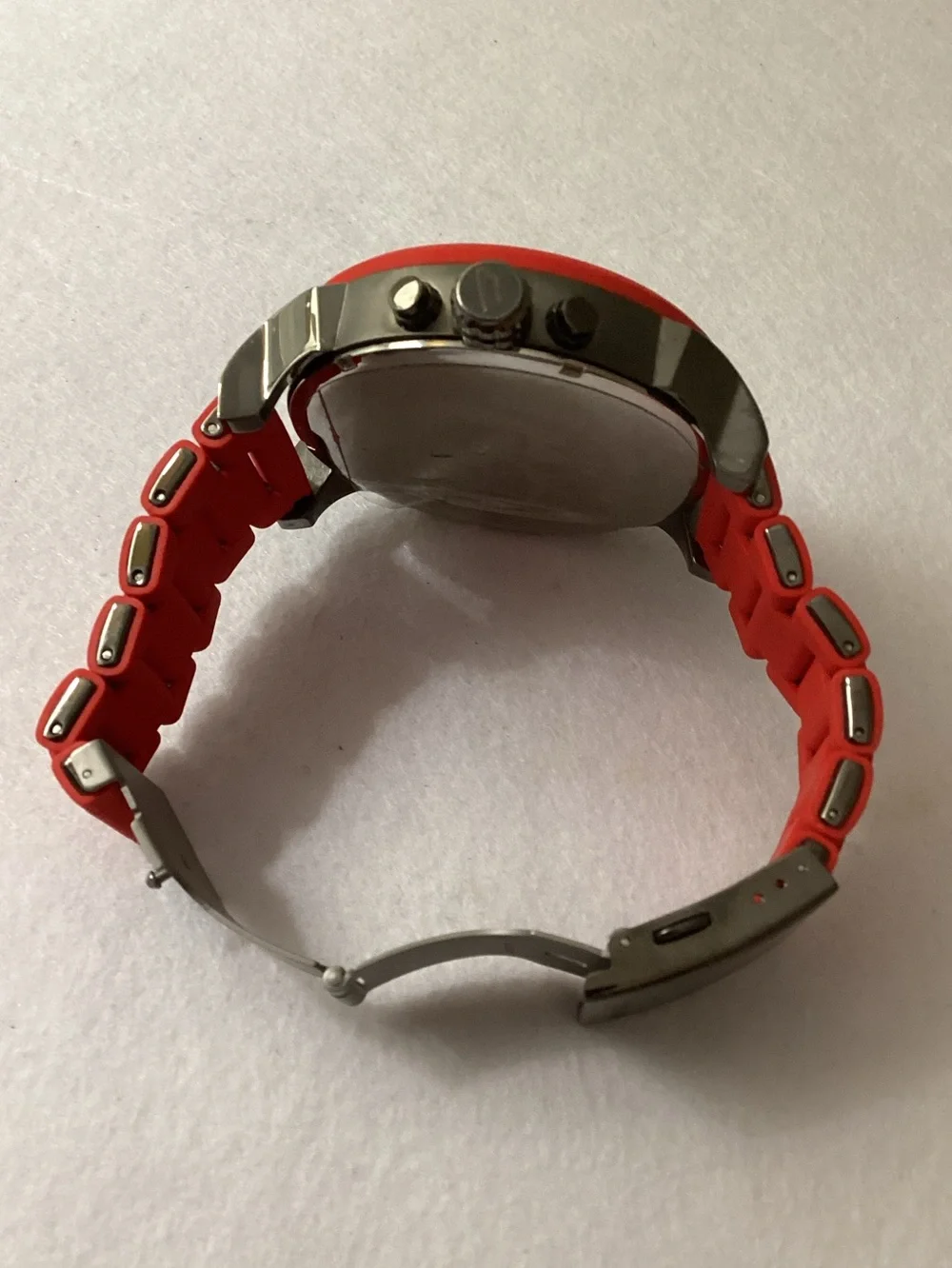 Diesel Chronograph Mr. Daddy 2.0 Red Silicone Strap Watch 55x66mm DZ7370